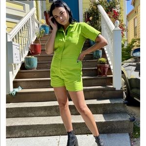 Nooworks lime green shortall XS sold out